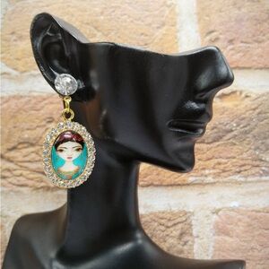 Elegant Gold and Red Women's Earrings